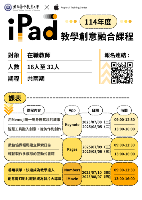 114年度iPad教學創意融合課程海報圖片